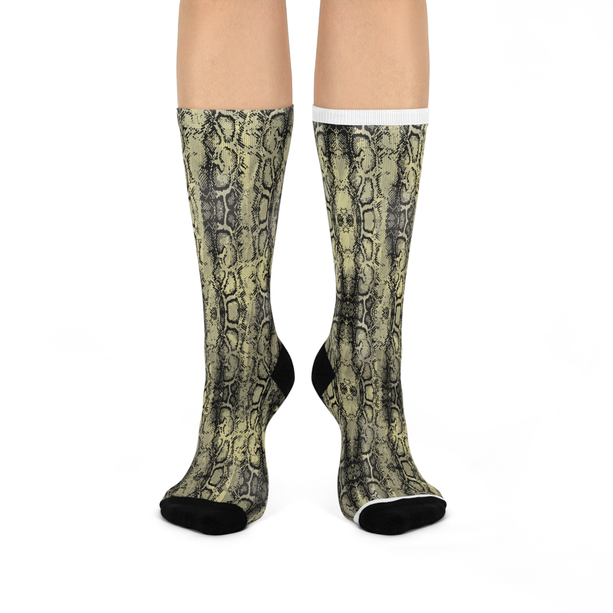 Snakeskin Cushioned Crew Socks – Stylish Comfort for Everyday Wear